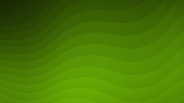 Vetor fundo abstrato de linhas onduladas em tons de verde