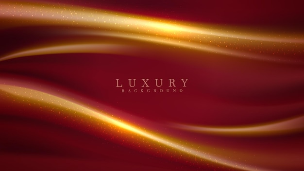 Fundo abstrato de luxo de estilo 3d, vermelho alternativo dourado, conceito moderno de design de capa. ilustração vetorial.