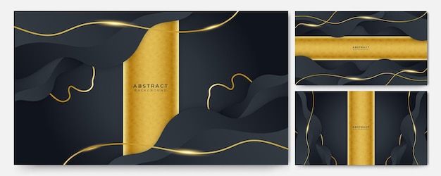 Fundo abstrato de luxo preto e dourado