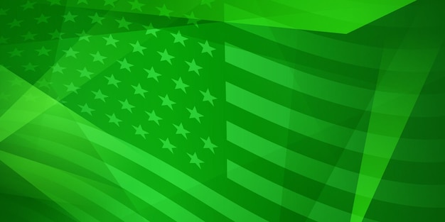 Fundo abstrato do dia da independência dos eua com elementos da bandeira americana em cores verdes