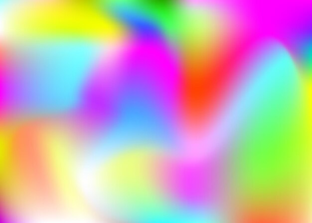 Fundo abstrato do holograma. pano de fundo de malha de gradiente brilhante com holograma. estilo retro dos anos 90, 80. modelo gráfico perolado para livro, anual, interface móvel, aplicativo da web.