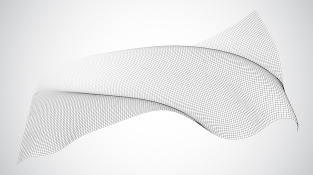 Vetor fundo abstrato do vetor 3d com curvas e ondas