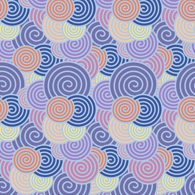 Fundo abstrato do vetor com espirais estilo retro