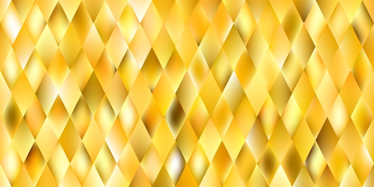 Vetor fundo abstrato dourado brilhante com gradiente em forma de diamante