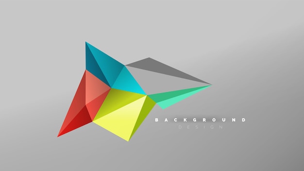 Fundo abstrato geométrico origami estilo forma composição triangular baixo conceito de design colorido ilustração minimalista moderna