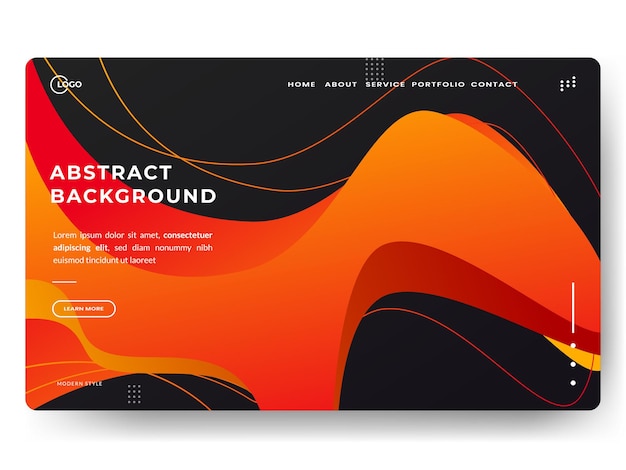 Vetor fundo abstrato laranja preto mínimo dinâmico texturizado, estilo de design líquido 3d com cor gradiente. perfeito para página de destino do site, desenvolvimento ui ux, conteúdo de vídeo, promoção, publicidade