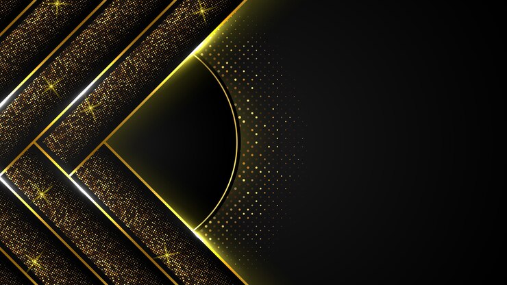 Vetor fundo abstrato luxo preto da linha ouro escuro e brilho, elegante premium, modelo de layout de capa