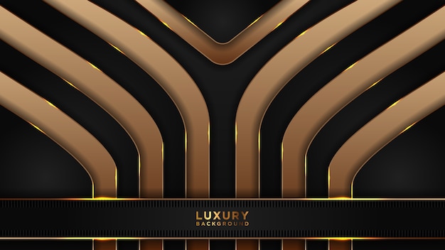 Fundo abstrato luxuoso preto e dourado