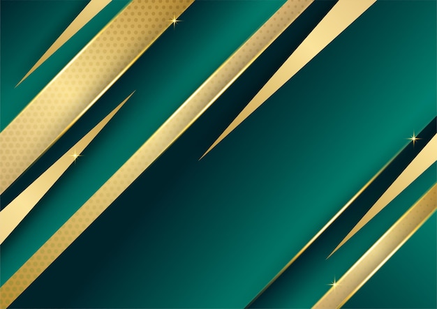 Fundo abstrato luxuoso verde escuro e dourado