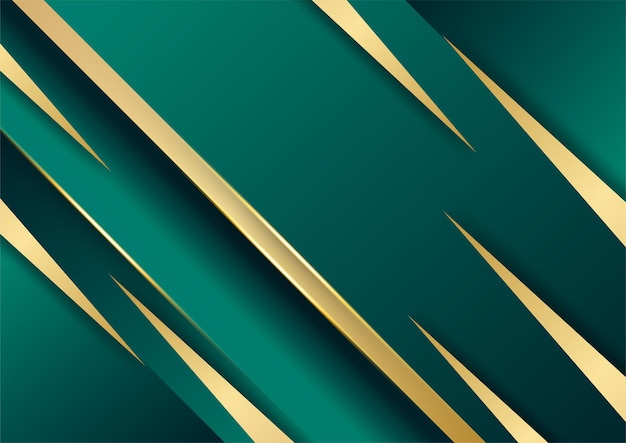 Vetor fundo abstrato luxuoso verde escuro e dourado