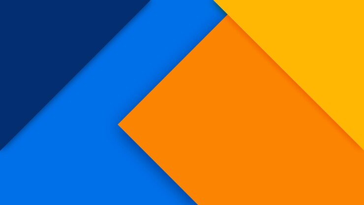 Vetor fundo abstrato moderno com uma combinação azul-laranja com padrões geométricos