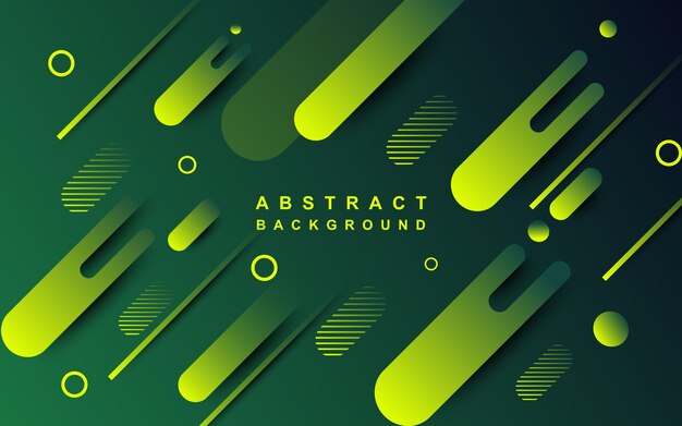 Vetor fundo abstrato moderno verde com composição geométrica neon amarelo gradações verdes