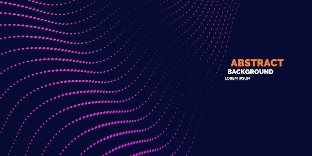 Fundo abstrato vetorial com linha de ondas dinâmicas e partículas