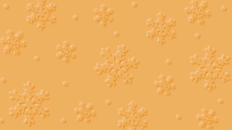 Vetor fundo amarelo de inverno moderno com queda de neve de corte de papel