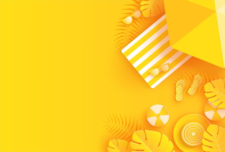 Fundo amarelo de verão em estilo jornal