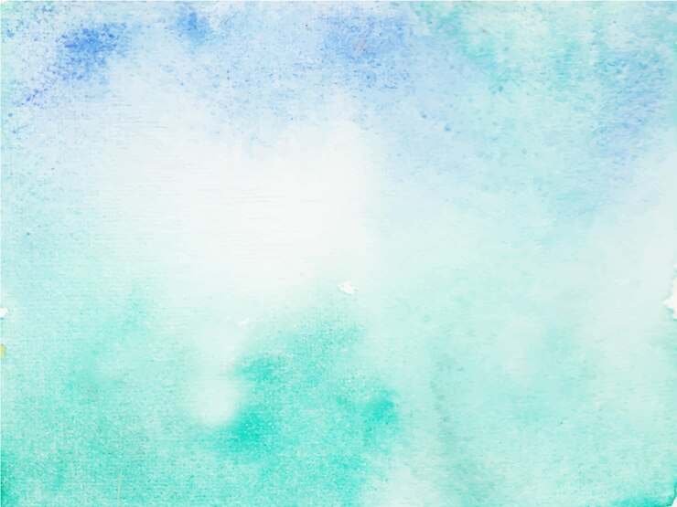 Fundo aquarela abstrato azul, pintura à mão. Salpicos de cor no papel branco