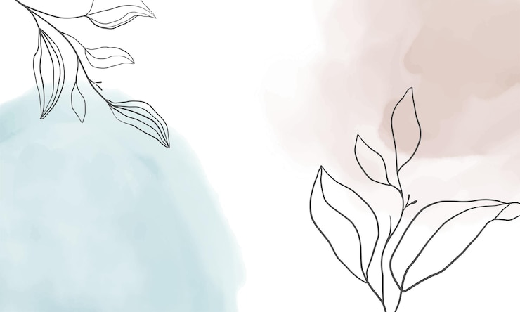 Vetor fundo aquarela com contorno de folha
