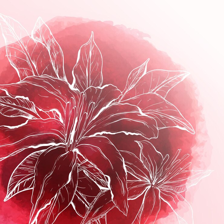 Vetor fundo aquarela com flor