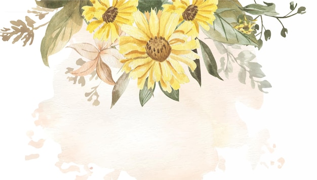 Fundo aquarela com flores silvestres simples