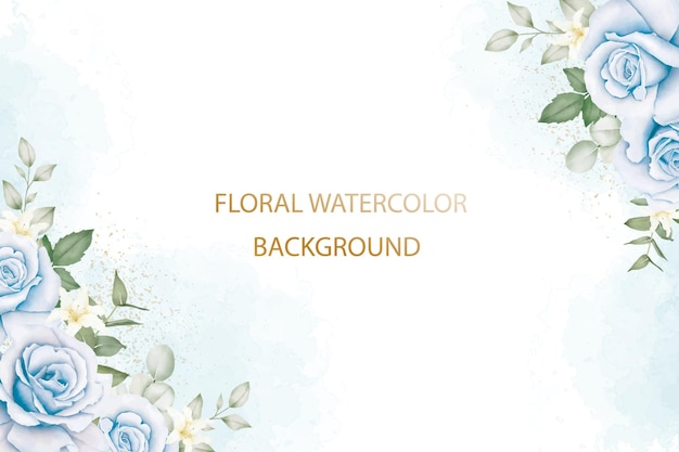 Fundo Aquarela Floral Azul Marinho
