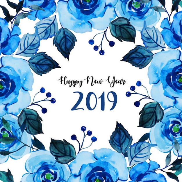 Fundo aquarela floral newyear