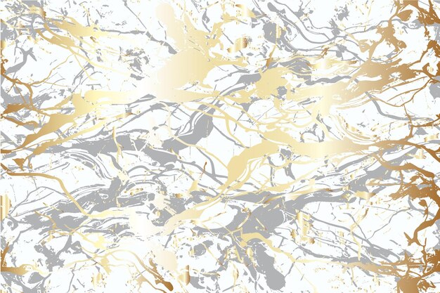 Vetor fundo artístico abstrato jazz mármore branco pinceladas douradas fundo texturizado óleo em c