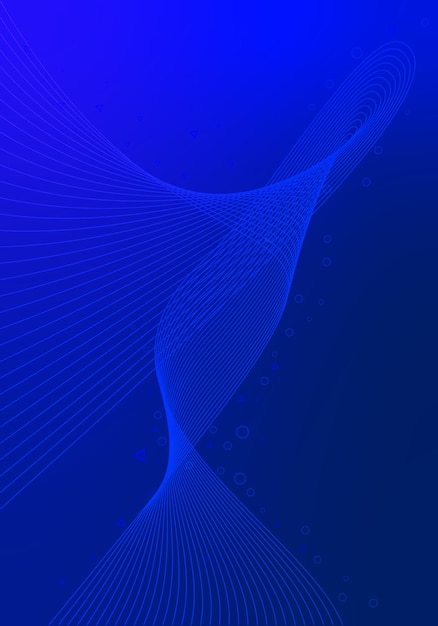Fundo azul abstrato com onda brilhante para tecnologia ou negócios