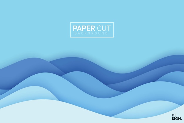 Fundo azul com corte de papel