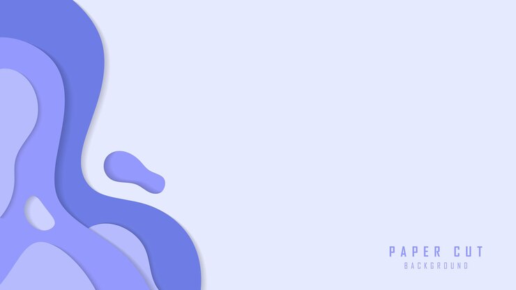 Vetor fundo azul com formas cortadas em papel