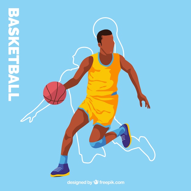 uma jogador do a basquetebol equipe drives acima para lançar a bola para  dentro a cesta. a natureza do a Esportes jogo. isolado em branco fundo.  vetor plano ilustração 28623143 Vetor no