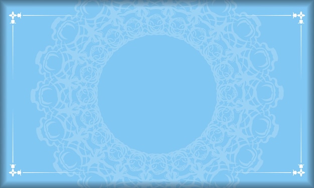 Fundo azul com padrão branco vintage e espaço para texto