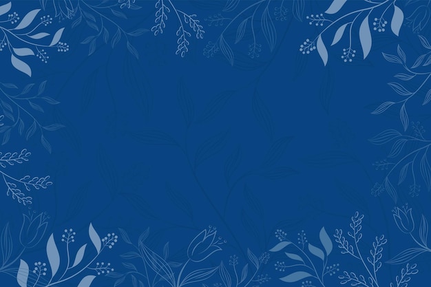 Vetor fundo azul com um padrão floral