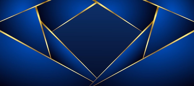 Vetor fundo azul e dourado de luxo