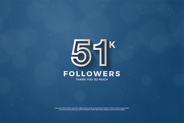 fundo azul listrado para celebração de 51k seguidores.