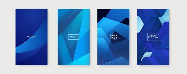 Fundo azul para o modelo de mídia social da história Vector abstract graphic design banner padrão apresentação modelo de fundo da web