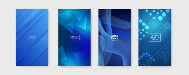 Fundo azul para o modelo de mídia social da história Vector abstract graphic design banner padrão apresentação modelo de fundo da web