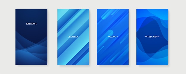 Fundo azul para o modelo de mídia social da história Vector abstract graphic design banner padrão apresentação modelo de fundo da web