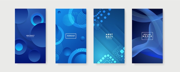 Fundo azul para o modelo de mídia social da história Vector abstract graphic design banner padrão apresentação modelo de fundo da web