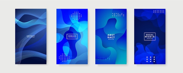 Fundo azul para o modelo de mídia social da história Vector abstract graphic design banner padrão apresentação modelo de fundo da web