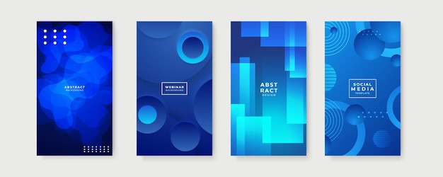 Fundo azul para o modelo de mídia social da história Vector abstract graphic design banner padrão apresentação modelo de fundo da web