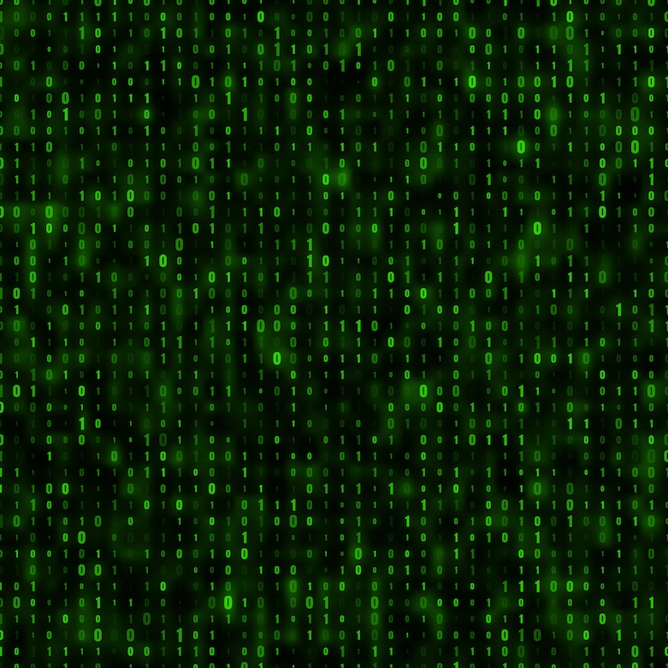 Vetor fundo binário abstrato um e zero.