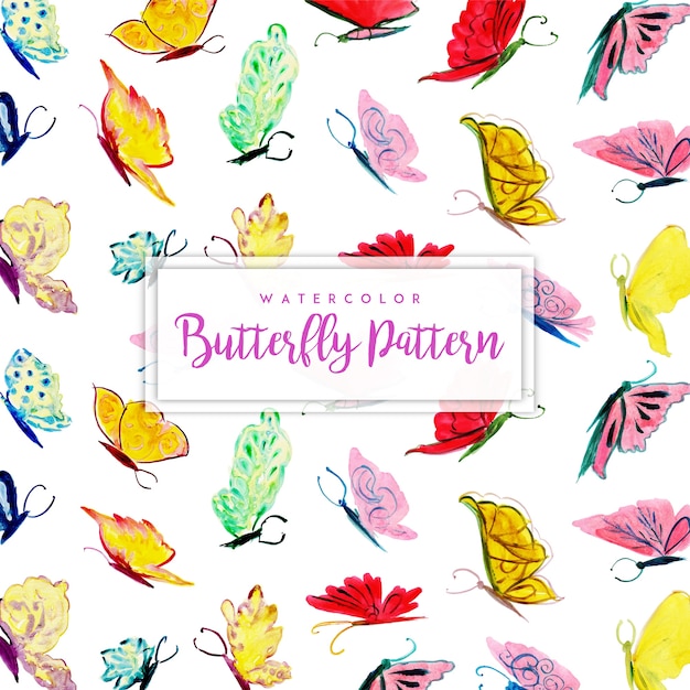 Fundo bonito borboletas aquarela