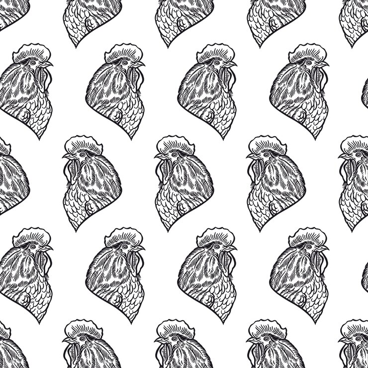 Vetor fundo bonito sem emenda de um símbolo de 2017 - um galos. ilustração desenhada à mão