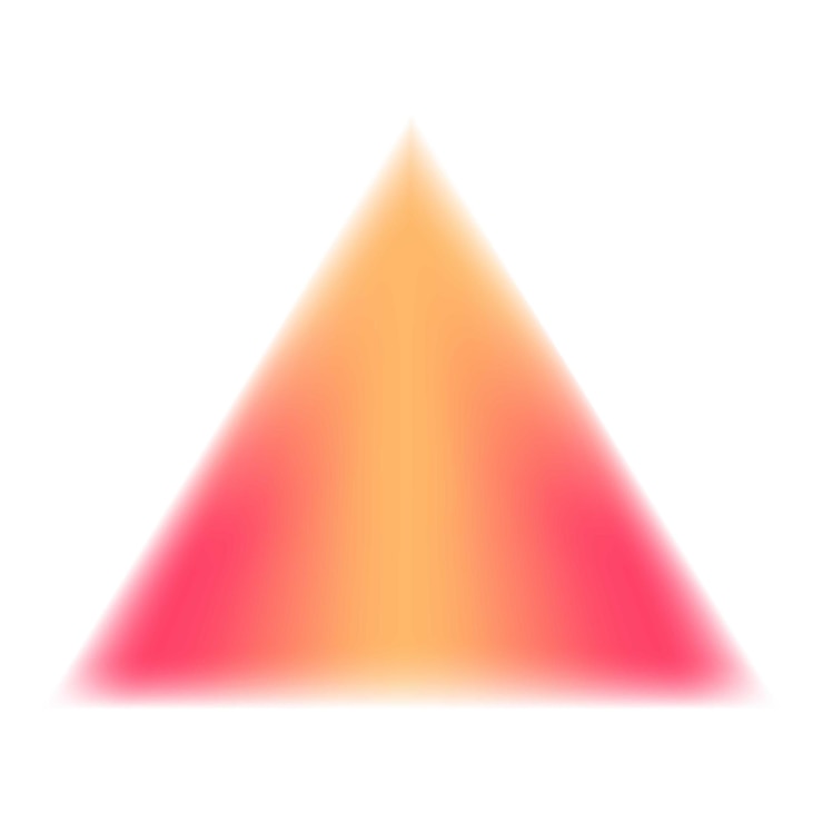 Vetor fundo borrado abstrato com uma forma de triângulo com um gradiente de laranja e rosa