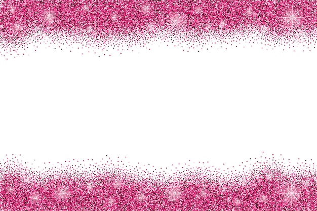 Vetor fundo branco com brilhos de glitter rosa