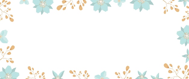 Fundo branco com flores e folhas