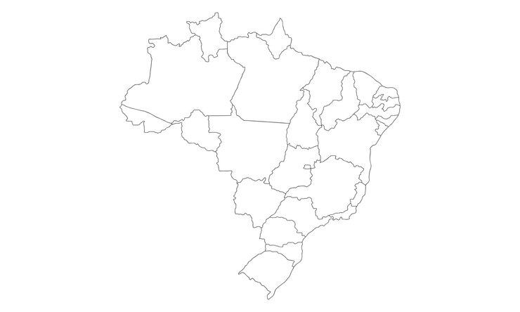 Vetor fundo branco do mapa do brasil com design de arte de linha