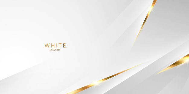 Fundo branco elegante com elementos dourados elegantes Design de ilustração vetorial abstrato 3D moderno