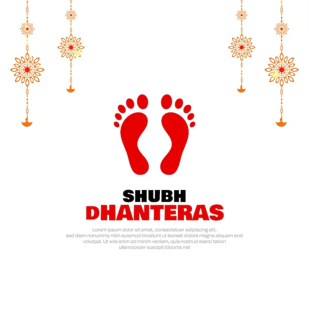 Fundo branco shubh dhanteras religioso hindu com decoração saudando novo design