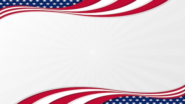 Vetor fundo branco simples da bandeira americana com espaço de cópia. perfeito para dias americanos, eventos, feriados